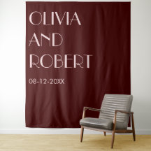 Modern maroon pale pink esthetic wedding backdrop