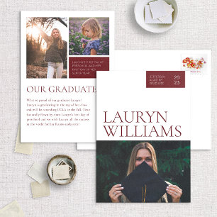 Modern Maroon Professional Graduation Announcement