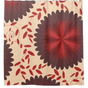 Modern Maroon Red Floral Foliage
