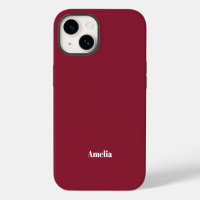 modern maroon white script Personalized Name