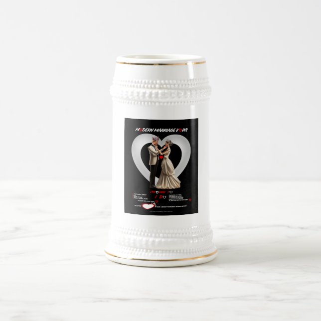 Modern Marriage Vows Beer Stein (Center)