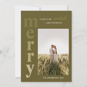 Modern Married and Merry Photo Holiday Card