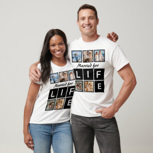 Modern Married for Life 5 Photo Collage T-Shirt