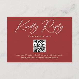 Modern Marroon Wedding RSVP  Enclosure Card