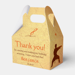 Modern Martial Arts Karate Kids Birthday Thank You Favor Box