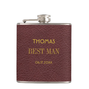 Modern Masculine Best Man Wedding Gift Hip Flask