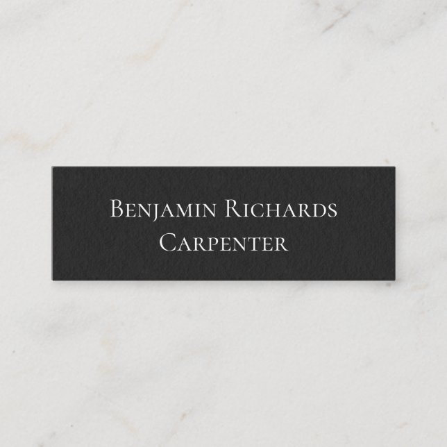 Modern, Masculine Black and White Business Card (Front)