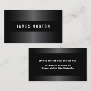 Modern masculine black grey stylish professional business card
