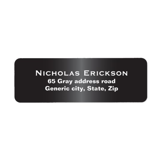 Modern masculine dark grey white custom return address label