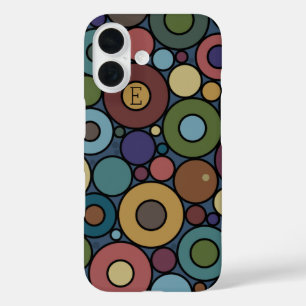 Modern Masculine Earthtone Circles iPhone 16 Case