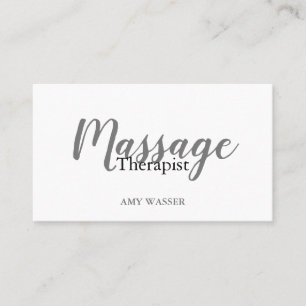 Modern Massage Therapist Script Typography Business Card