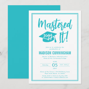 Modern Mastered It Master's Degree Graduation  Inv Invitation