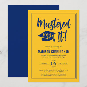 Modern Mastered It Master's Degree Graduation  Invitation