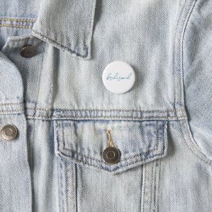 Modern Matching Bridesmaid Bach Party   Blue 1 Inch Round Button
