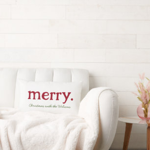 Modern Matching Family Minimalist Merry Christmas Lumbar Pillow