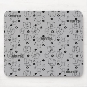 Modern Math Black And White Pattern Mouse Pad