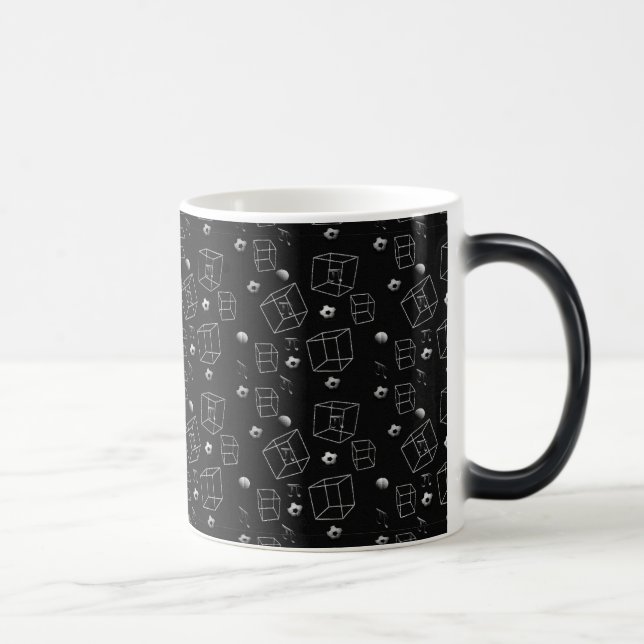Modern Math Black Science Student Pattern Magic Mug (Right)
