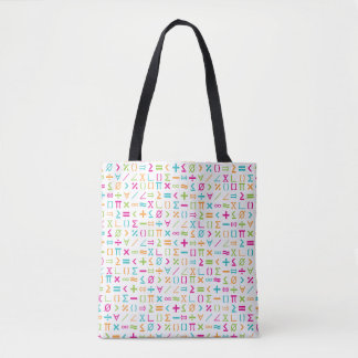 Modern Math Signs & Symbols Pattern Tote Bag