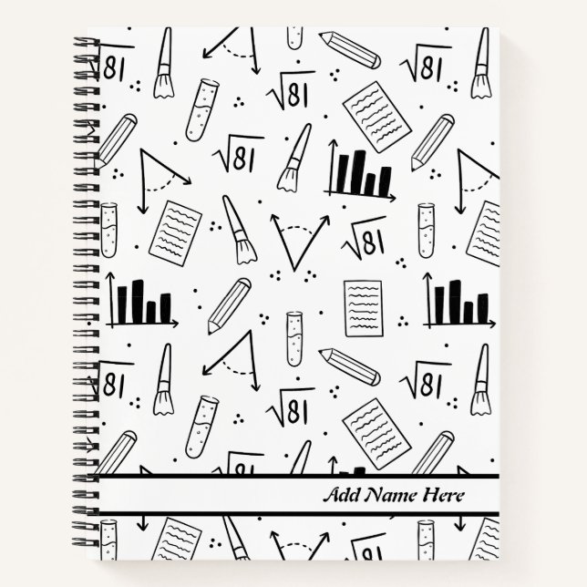 Modern Math Themed Pattern Notebook (Front)