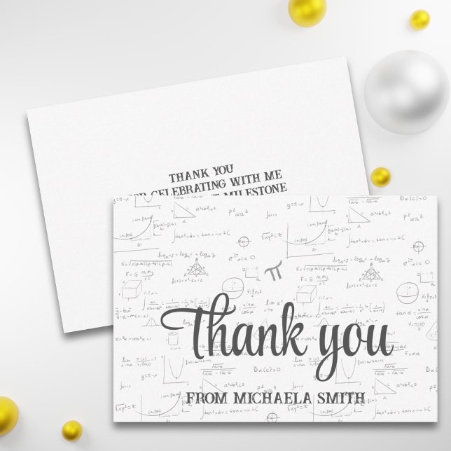 Modern Mathematics Formulas Graduation Thank You Card (Creator Uploaded)