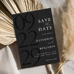 Modern Matte Black Minimalist Wedding Save The Date<br><div class="desc">Easily personalize your wedding save the date cards with this editable template. Features minimal elegant typography design in matte black colour.</div>