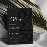 Modern Matte Black Minimalist Wedding Save The Date<br><div class="desc">Easily personalize your wedding save the date cards with this editable template. Features minimal elegant typography design in matte black colour.</div>