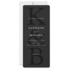 Modern Matte Black Monogram Minimalist Wedding