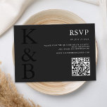 Modern Matte Black Monogram Minimalist Wedding RSVP Card<br><div class="desc">Create your own personalized wedding RSVP cards featuring modern monogram typography and minimalist graphic design in matte black colour.</div>