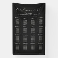 Modern Matte Black Wedding Seating Chart