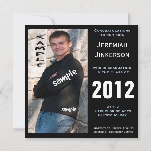 Modern Mature Student Graduation Party Invitation (Front)