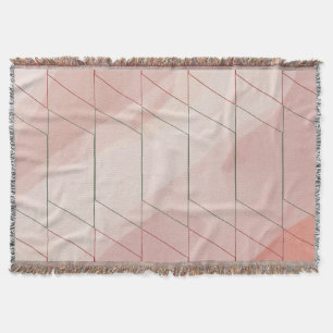 Modern Mauve and Pink Geometric Lines Watercolor Throw Blanket