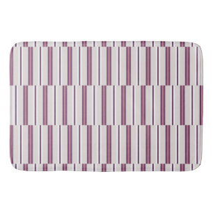 Modern Mauve and Plum Stripe Bath Mat