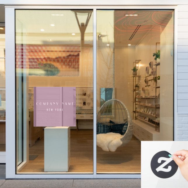 Modern Mauve Luxury Company Typography Business Window Cling (Store Window)
