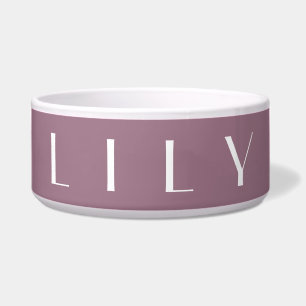 Modern Mauve Luxury Personalized Minimal Name Bowl