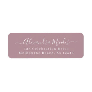 Modern Mauve Psimple elegant script return address