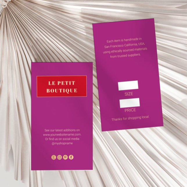 Modern Mauve Red Retail Price Tag (Creator Uploaded)