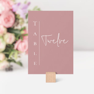Modern Mauve Wedding Table Number