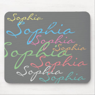 Modern Maximalist Custom Name Unique Typography Mouse Pad