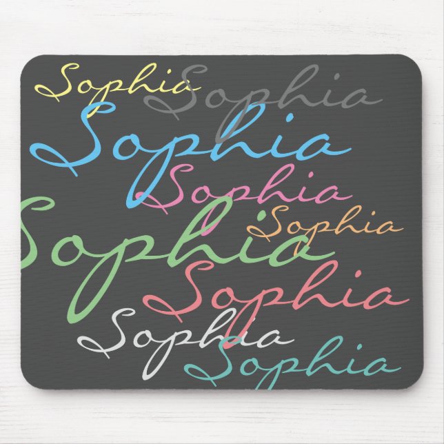 Modern Maximalist Custom Name Unique Typography Mouse Pad (Front)