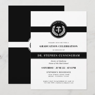 Modern MD Doctor of Medicine Med School Graduation Invitation