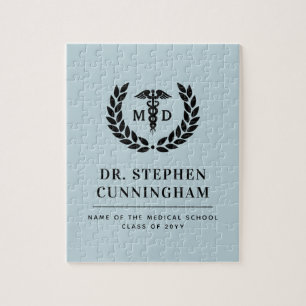 Modern MD Doctor of Medicine Med School Graduation Jigsaw Puzzle