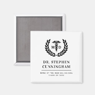 Modern MD Doctor of Medicine Med School Graduation Magnet