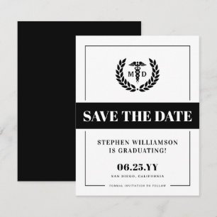 Modern MD Doctor of Medicine Med School Graduation Save The Date