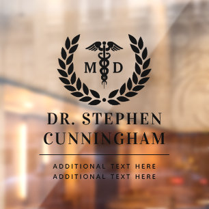 Modern MD Doctor of Medicine Med School Graduation Window Cling