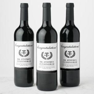 Modern MD Med School Graduation Congratulations Wine Label