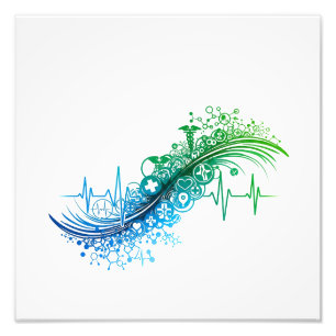 Modern Medical Abstract Heartbeat Design Photo Print