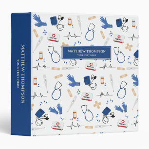 Modern Medical Doctor Nurse Pattern Binder