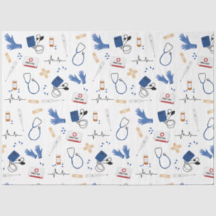 Modern Medical Doctor Nurse Pattern Tissue Paper