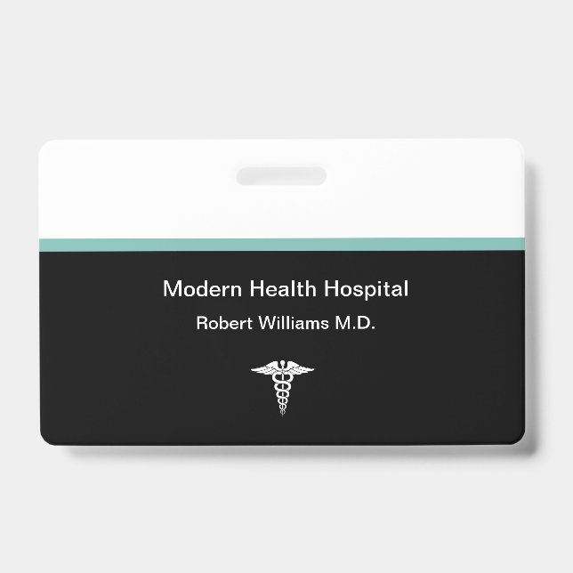 Modern Medical Hospital Staff Name Badge (Front)