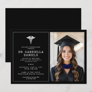 Modern Medical School Graduate Doctor Graduation Invitation